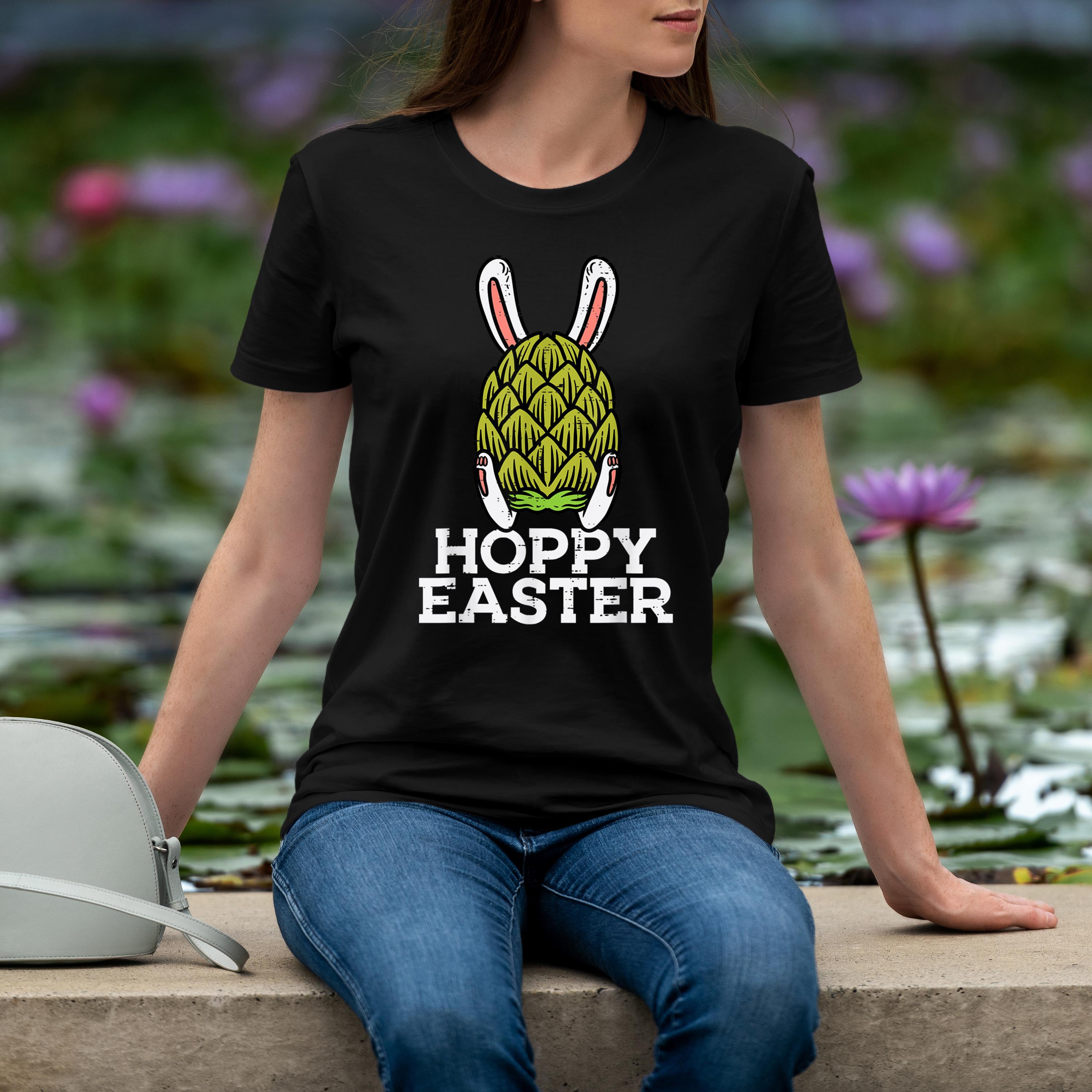 Hoppy Easter Funny Hops Bunny Craft Homebrew Plant Men Dad Shirt 